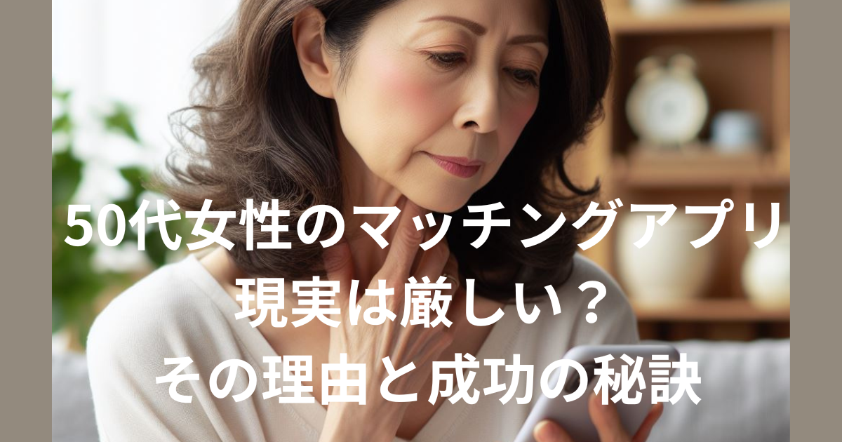 50代女性のマッチングアプリ現実は厳しい？その理由と成功の秘訣を徹底解説！