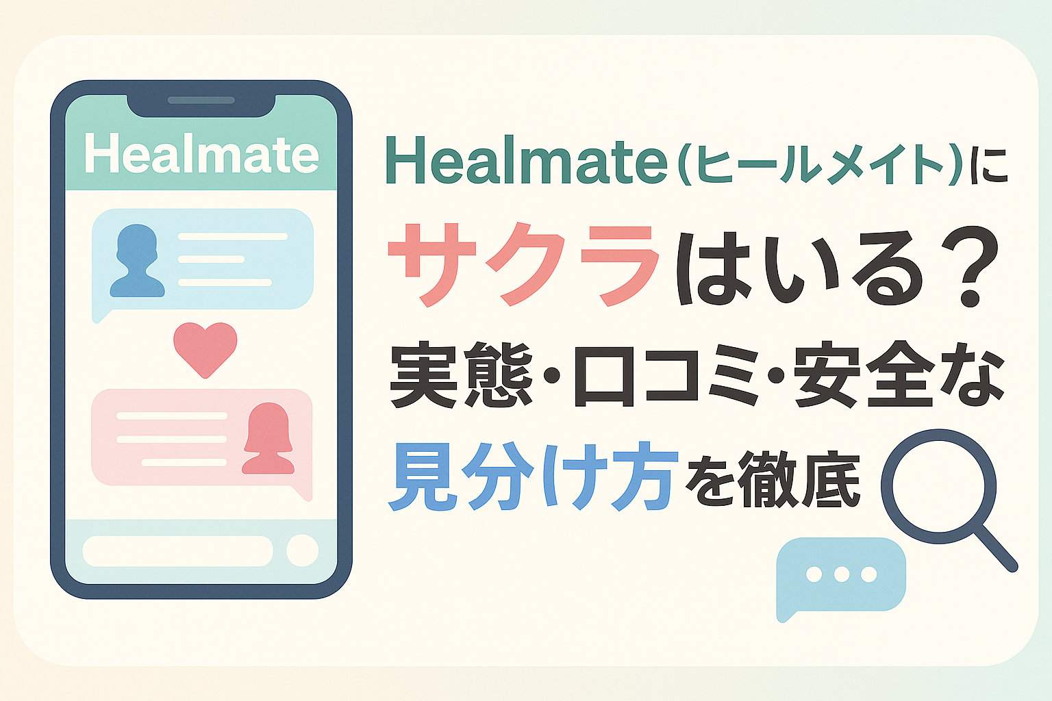 Healmate（ヒールメイト）にサクラはいる？実態・口コミ・安全な見分け方を徹底解説